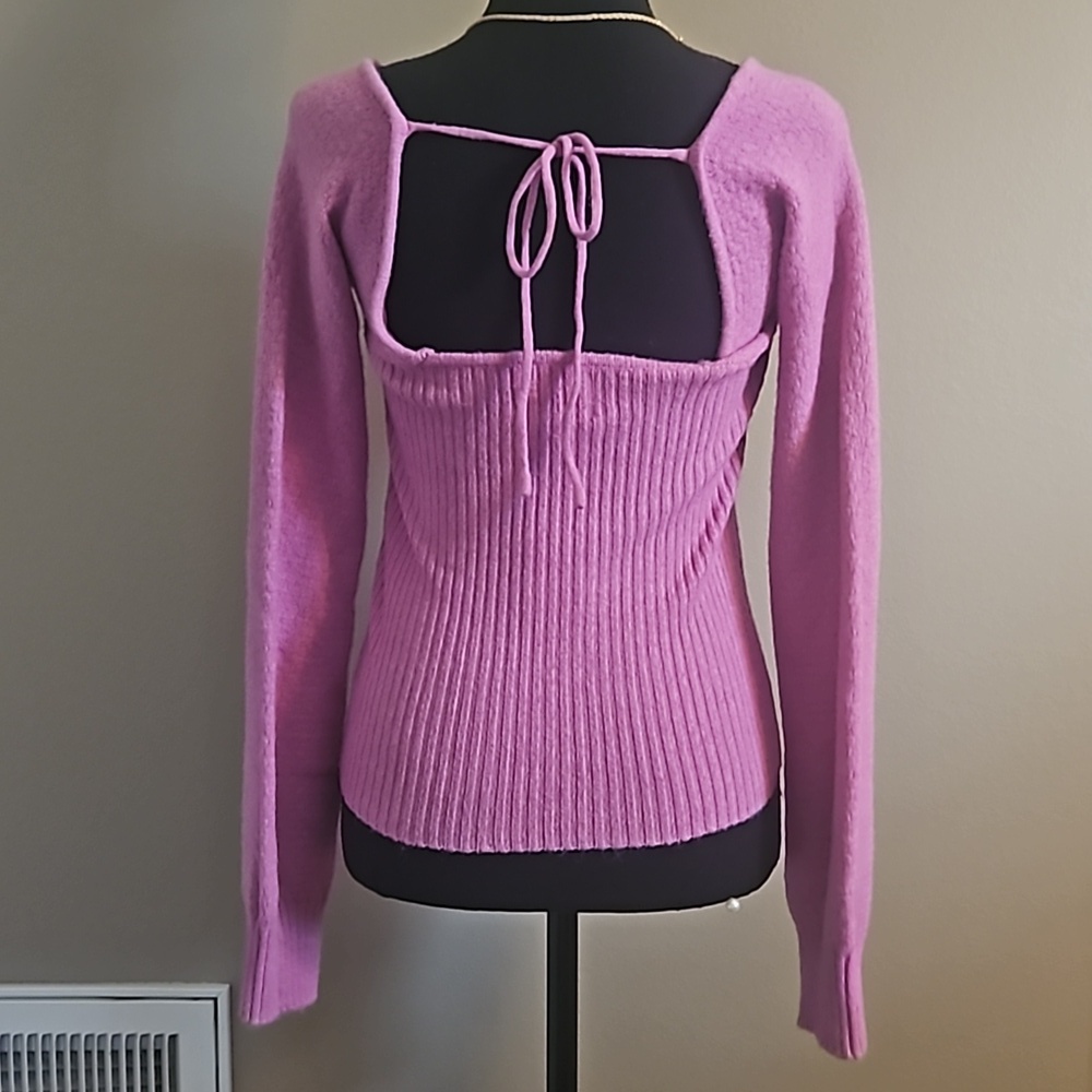 Pink Rose Women's Ribbed Knit Sweater - Pink - Picture 5 of 9